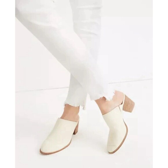 Madewell Sz 35 Petite 10" High-Rise Skinny Jeans Pure White Step-Hem Edition NWT - Picture 3 of 15